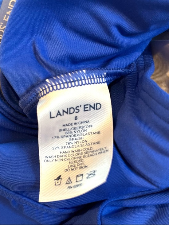 Lands' End Women’s Blouson Halter Swim Tankini Bathing Suit Top Royal Blue 8 - Picture 7 of 9